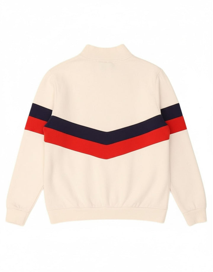 FILA Womens Oversized Graphic Sweatshirt Jumper UK 10 Small White Striped