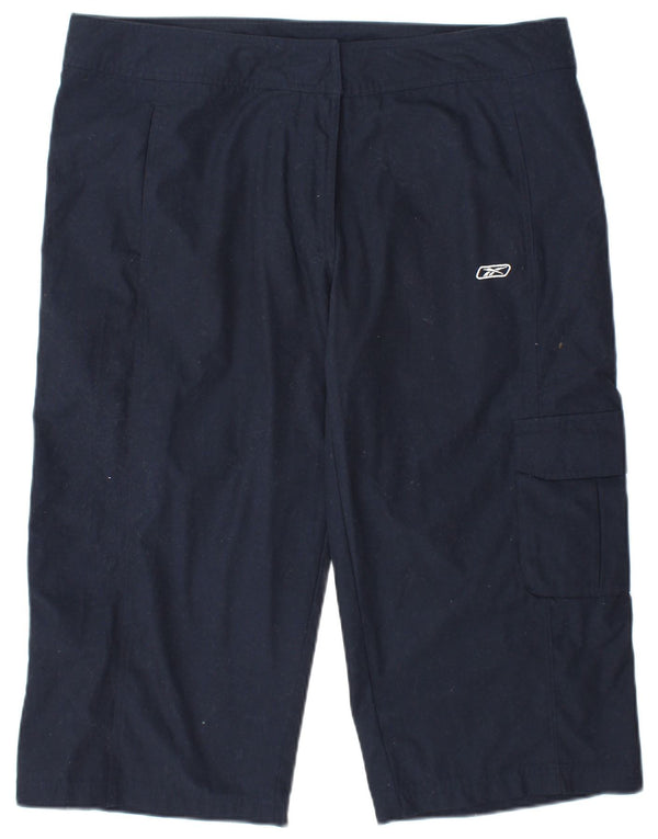 REEBOK Womens Cargo Capri Trousers UK 16 Large W38 L20  Navy Blue