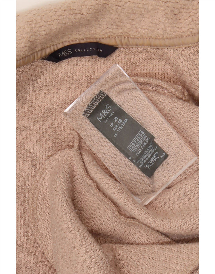 Marks & Spencer Γυναικείο πουλόβερ Longline Cardigan UK 20 2XL Pink Polyester