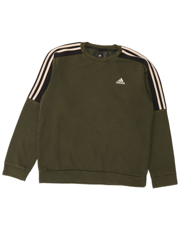 Ανδρικό φούτερ Adidas Jumper Small Khaki Colourblock Βαμβακερό