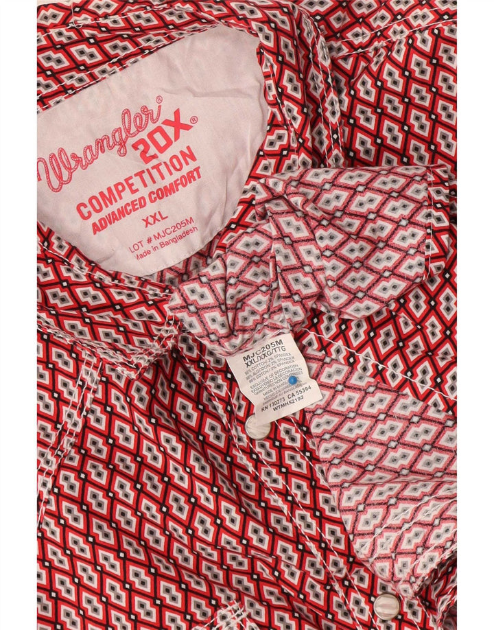 Ανδρικό πουκάμισο Wrangler 2XL κόκκινο γεωμετρικό βαμβακερό