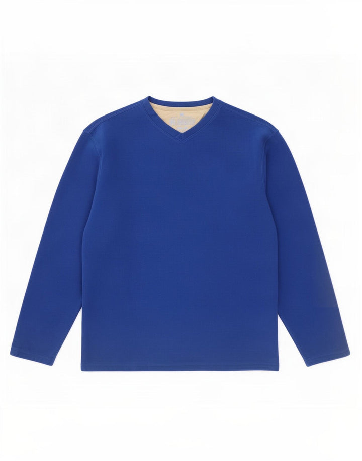 Marks & Spencer Ανδρικό Fleece Jumper Medium Blue Polyester