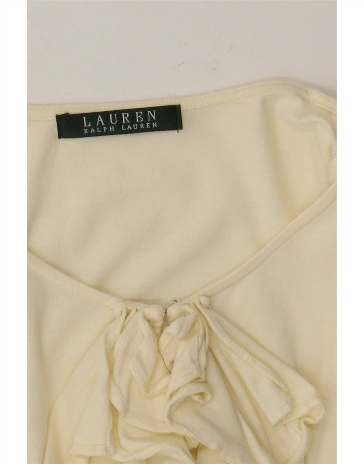 Ralph Lauren Γυναικείο βολάν μπροστά Μακρυμάνικο UK 12 μεσαίο κίτρινο