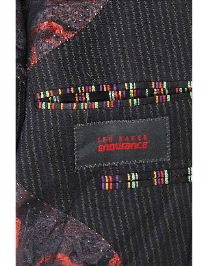 Ted Baker Ανδρικό σακάκι με 2 κουμπιά μπλέιζερ UK 40 Large Navy Blue Pinstripe