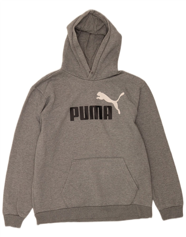 Ανδρικό γραφικό φούτερ με κουκούλα Puma Large Grey