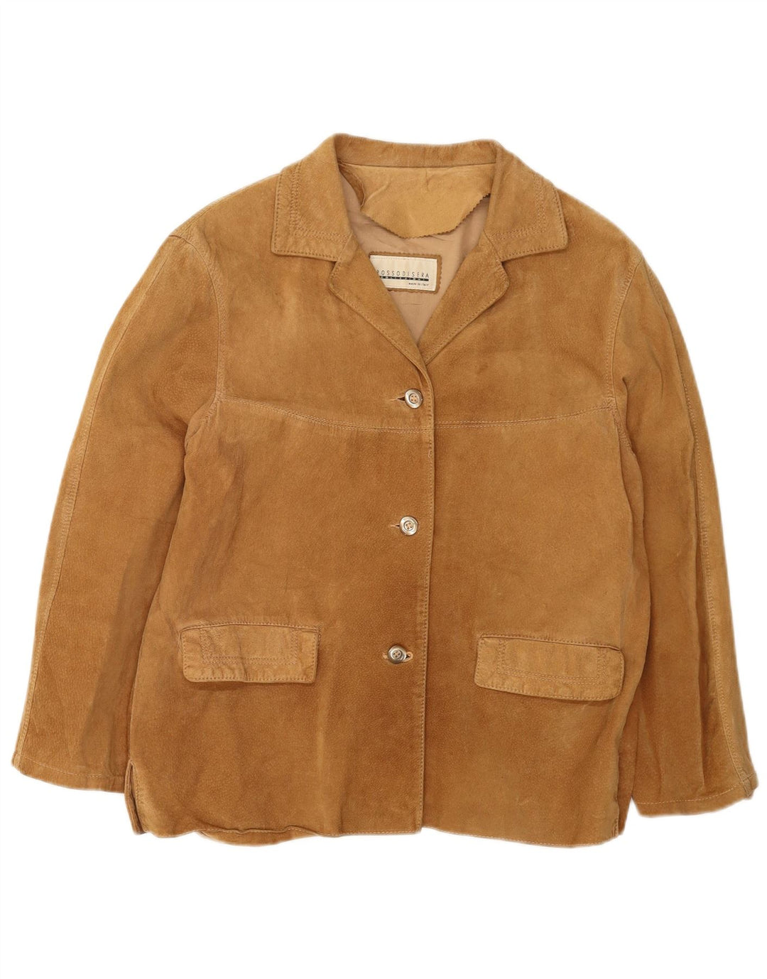 Rossodisera Γυναικείο Σουέντ Σακάκι με 3 κουμπιά UK 14 Medium Beige