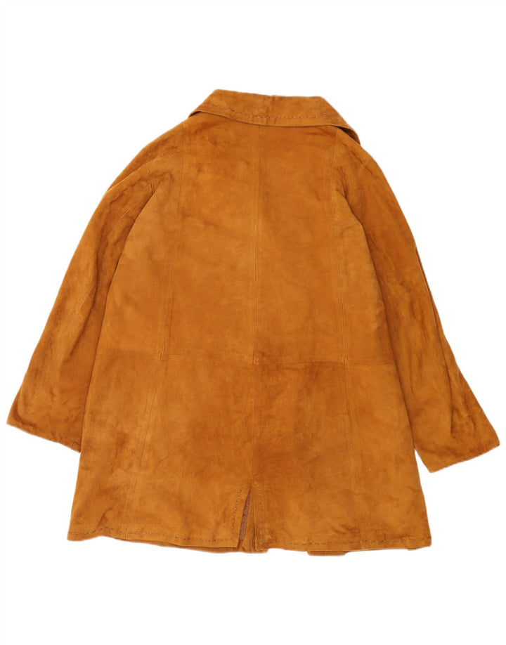 Vintage Γυναικείο Suede Jacket UK 14 Medium Brown Δερμάτινο