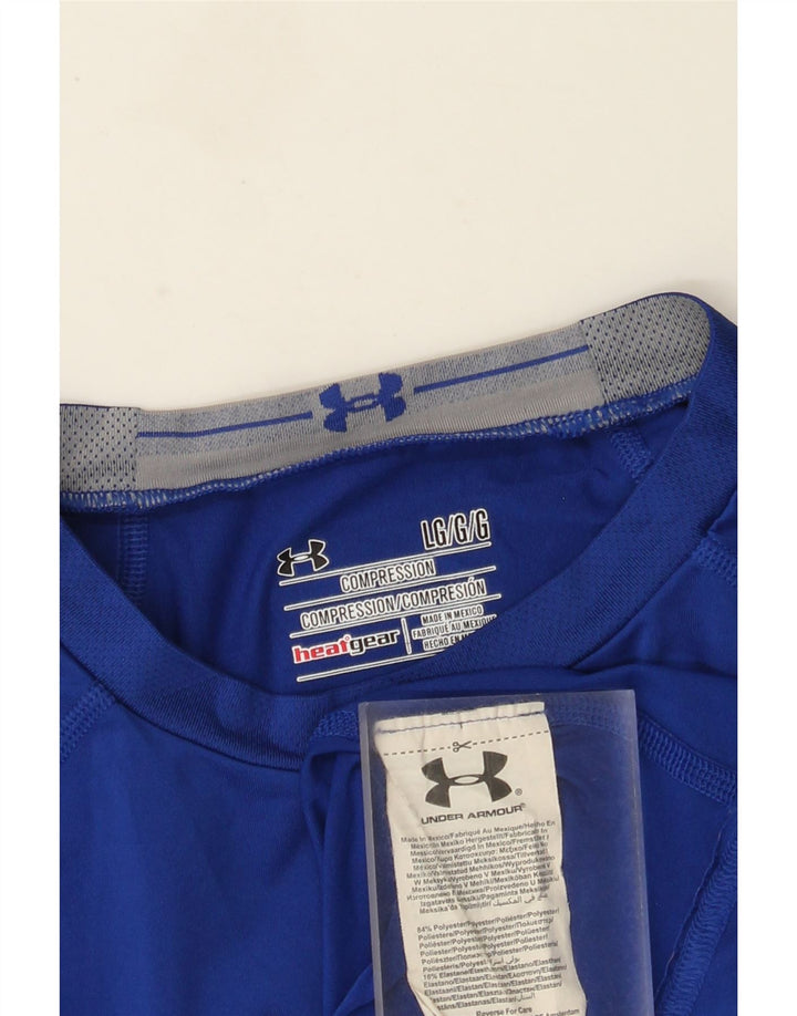 Under Armour Mens Heat Gear Graphic Top Μακρύ μανίκι μεγάλο μπλε πολυεστέρας
