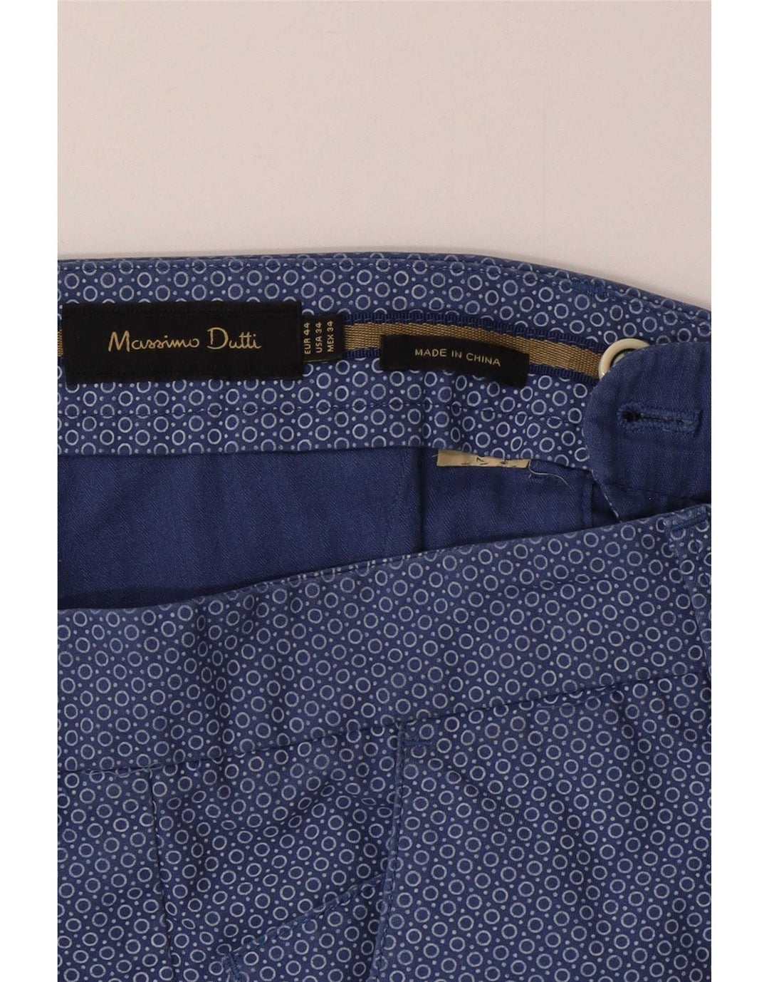 Massimo Dutti Ανδρικό σορτς Chino EU 44 Large W34 Navy Blue Spotted