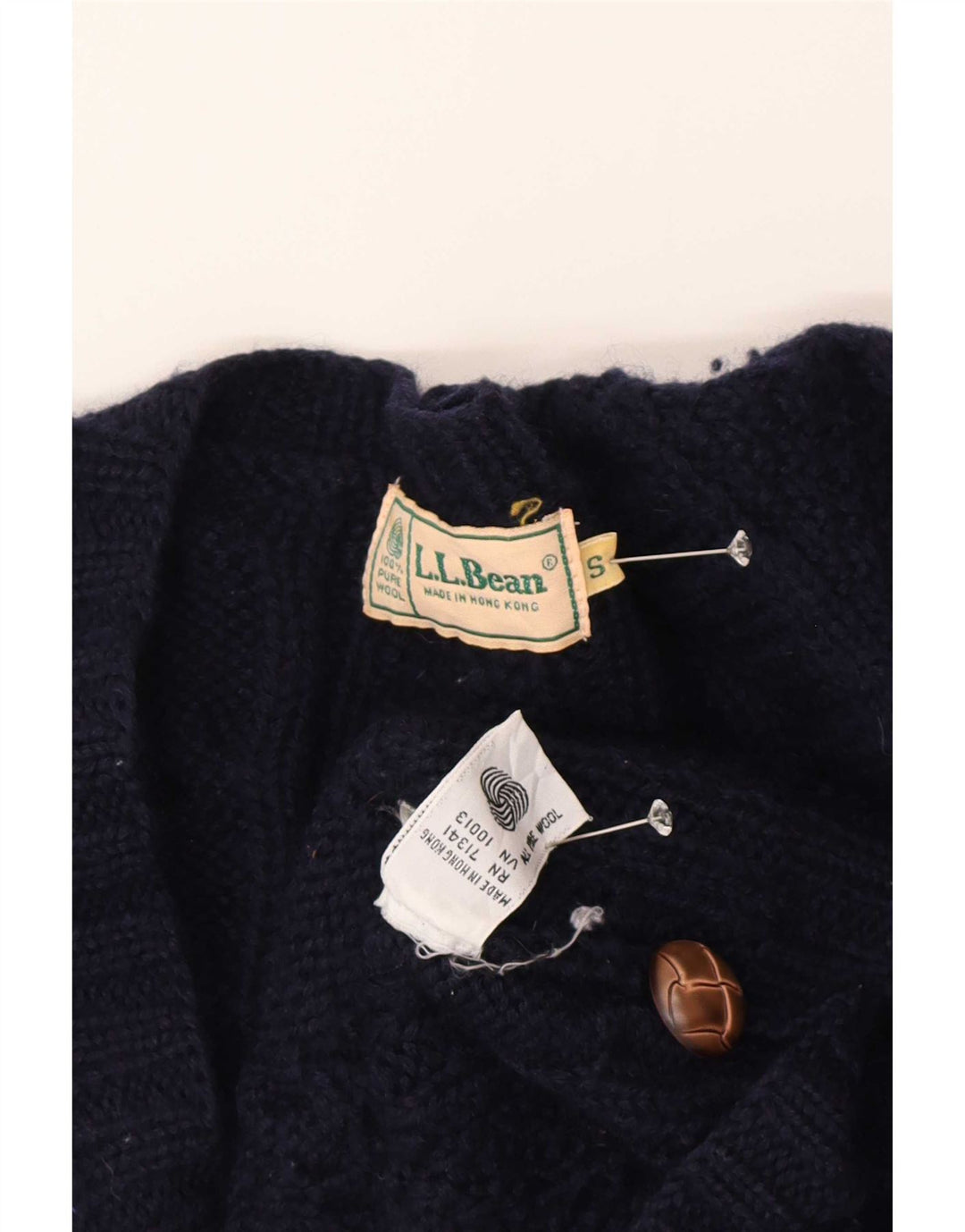 L.L.Bean Γυναικεία ζακέτα υπερμεγέθη UK 10 Small Navy Blue Wool