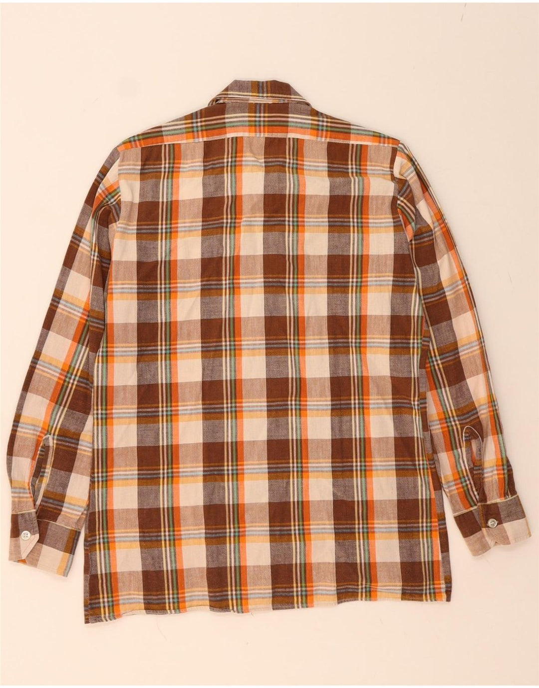 VINTAGE Mens Flannel Shirt Medium Brown Check Vintage Vintage and Second-Hand Vintage from Messina Hembry 