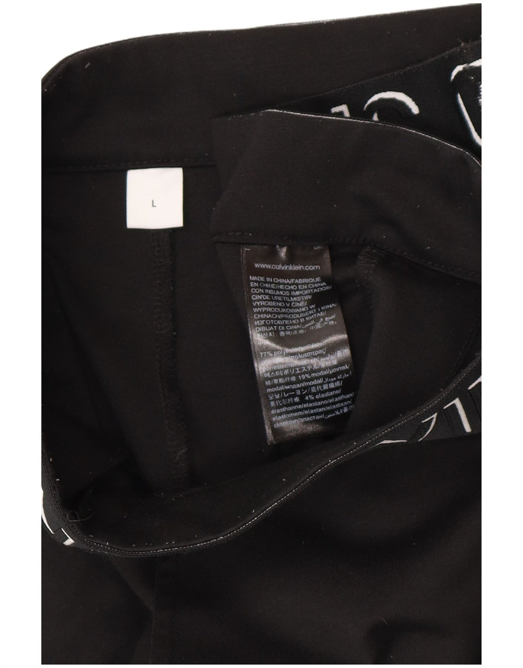 CALVIN KLEIN Γυναικείο Slim Fit Graphic Cropped Παντελόνι Μεγάλο W32 L27 Μαύρο