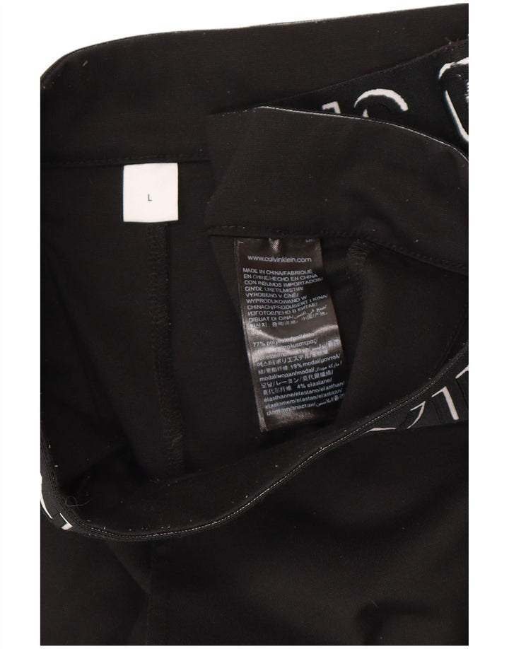 CALVIN KLEIN Γυναικείο Slim Fit Graphic Cropped Παντελόνι Μεγάλο W32 L27 Μαύρο