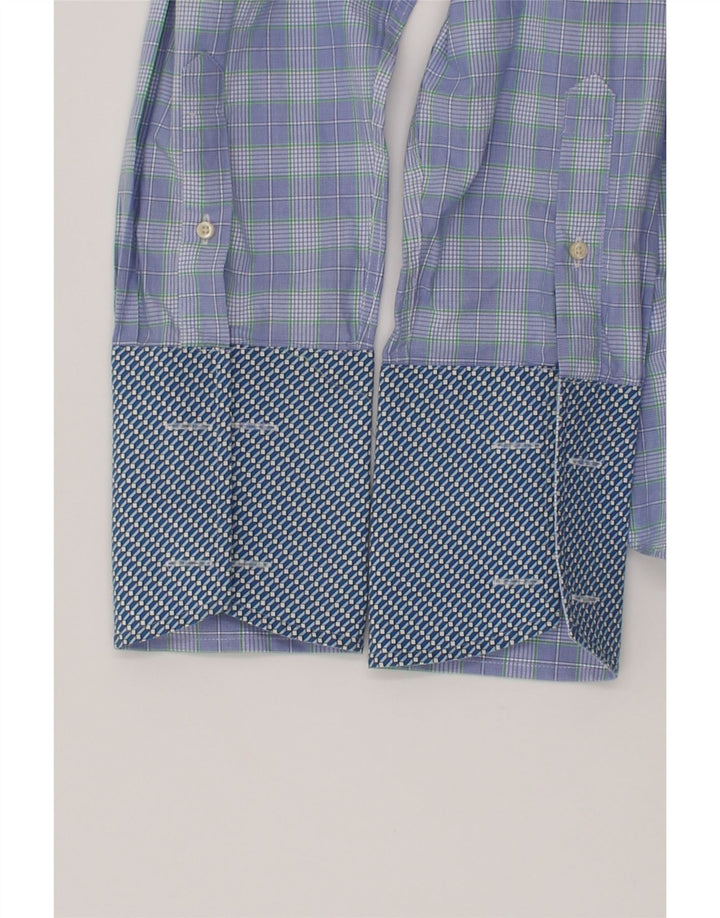 TED BAKER Mens Formal Shirt Size 17 1/2 XL Blue Check Cotton Vintage Ted Baker and Second-Hand Ted Baker from Messina Hembry 