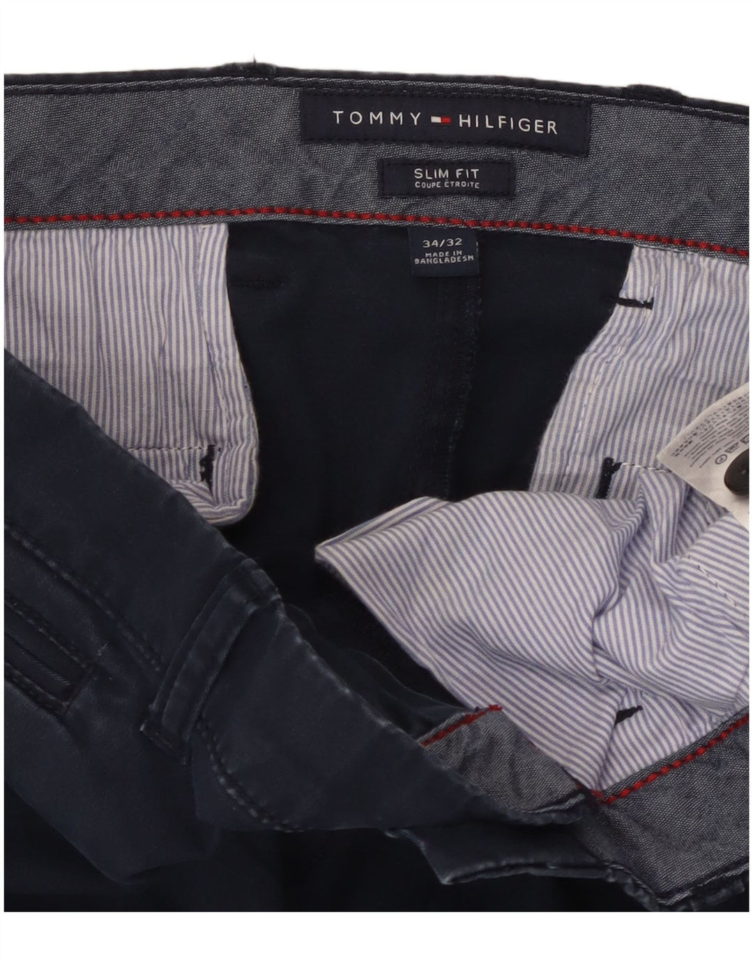 TOMMY HILFIGER Ανδρικό παντελόνι Chino Slim Fit W34 L32 Navy Blue Cotton
