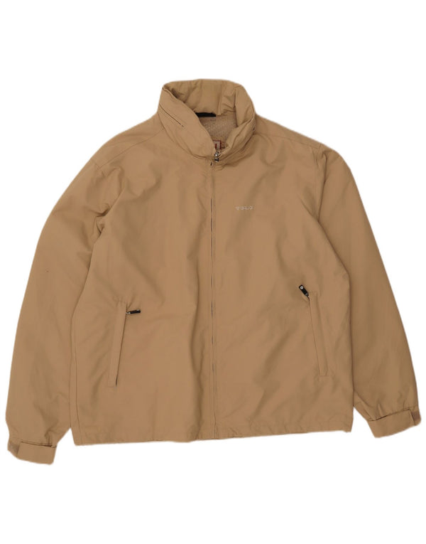 Brugi Mens Hooded Bomber Jacket UK 44 2XL Beige Nylon