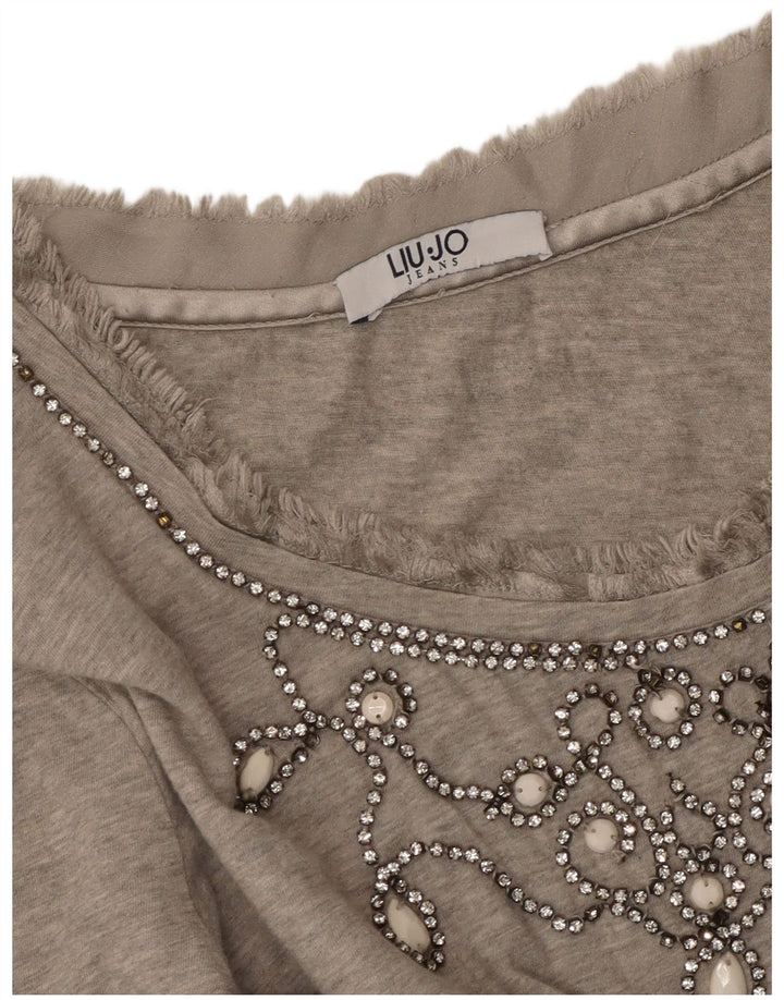 LIU JO Γυναικείο τοπ μακρυμάνικο UK 10 Small Grey