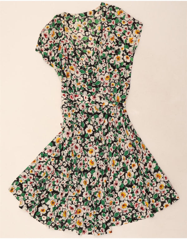 Vintage γυναικείο wrap φόρεμα UK 12 Medium πολύχρωμο Floral