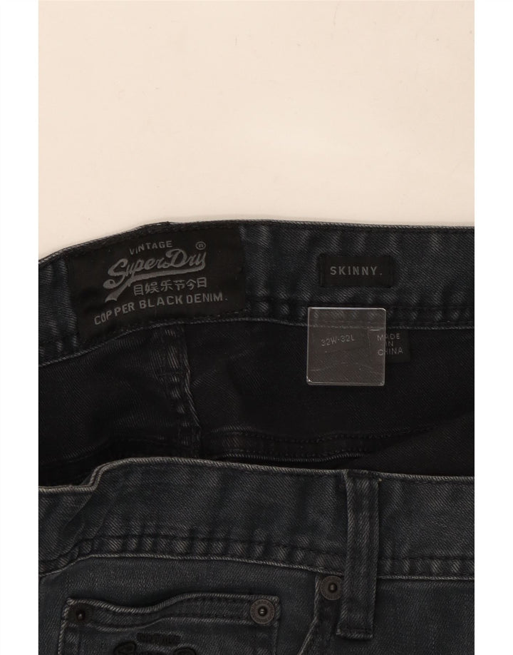 Ανδρικό στενό τζιν SUPERDRY W32 L32 Μαύρο βαμβακερό