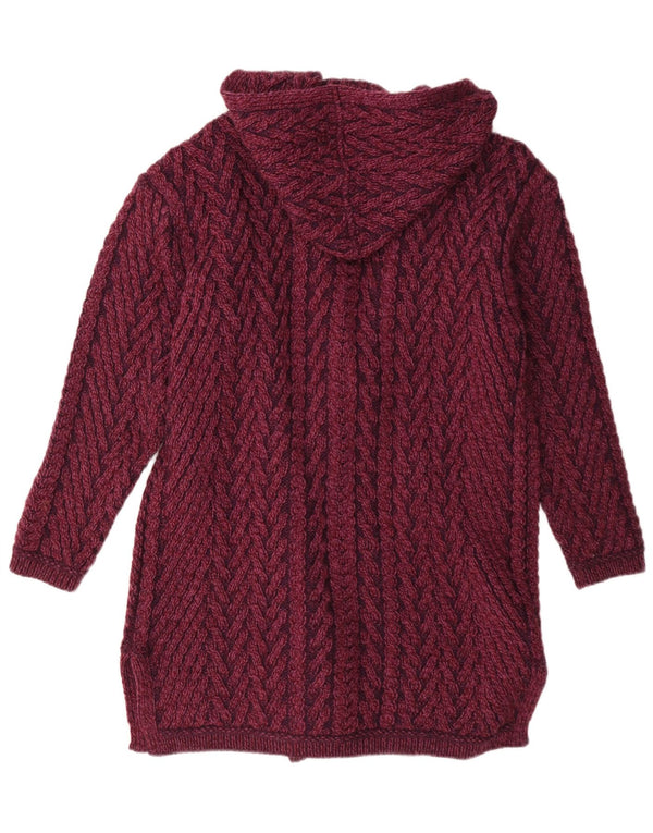 Aran Crafts Γυναικεία ζακέτα με κουκούλα με κουκούλα UK 14 Medium Burgundy