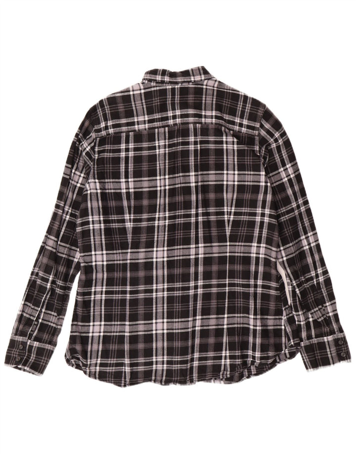 EDDIE BAUER Γυναικείο φανελένιο πουκάμισο UK 16 Large Black Check Cotton