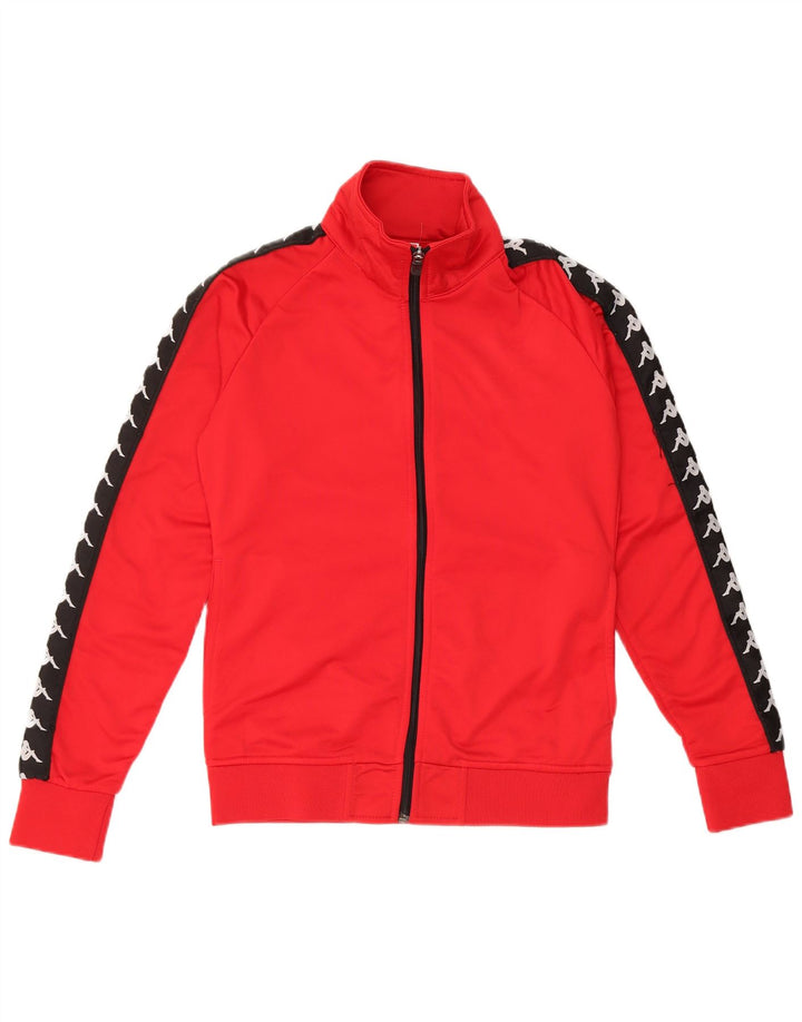 KAPPA Γυναικεία αθλητική φόρμα γραφικών Top Jacket UK 10 Small Red Colourblock
