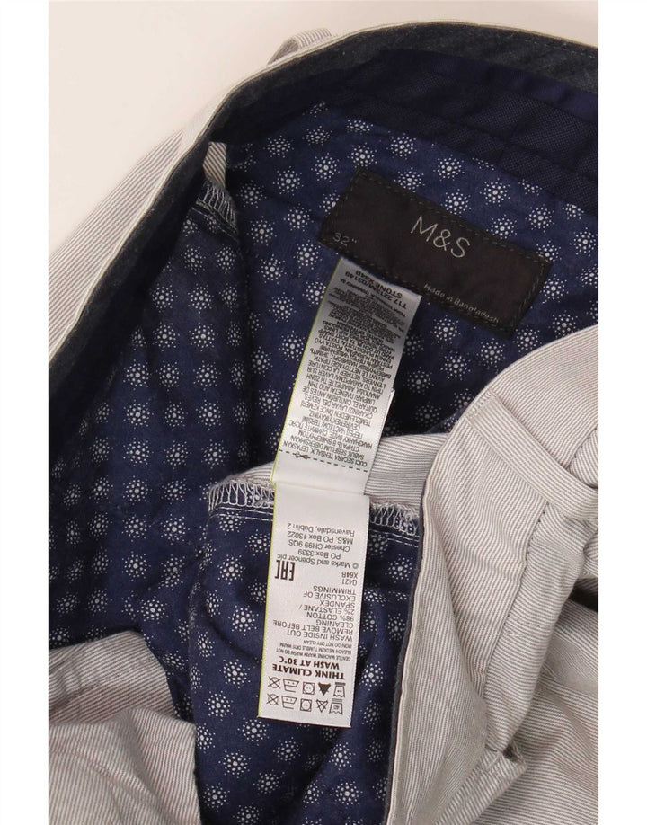 Ανδρικό σορτς Chino Marks & Spencer W32 Βαμβακερό με μεσαίο γκρι ρίγες