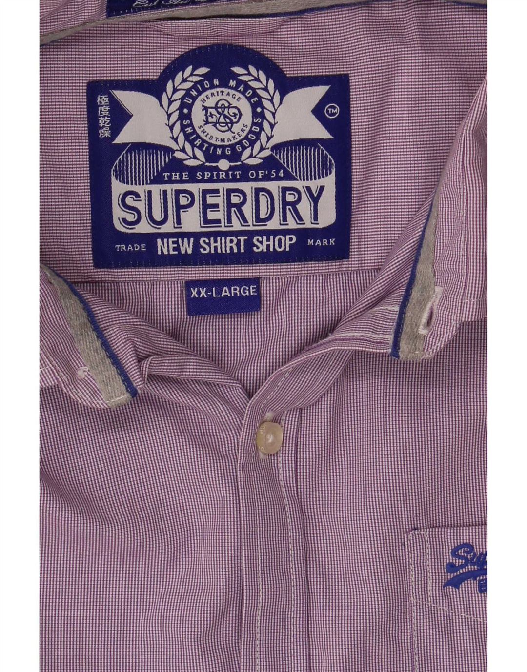 Ανδρικό πουκάμισο Superdry 2XL Purple Check Cotton