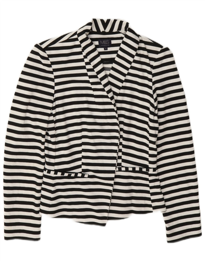 Marks & Spencer Γυναικείο σακάκι UK 10 Small Navy Blue ριγέ Ναυτικό