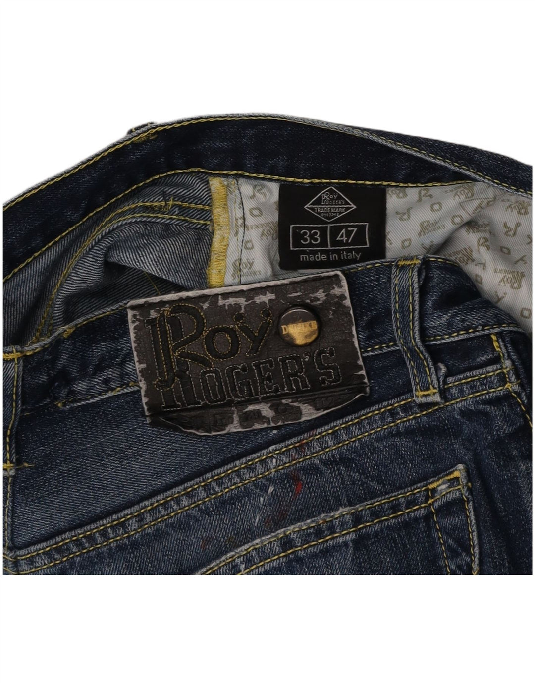 ROY ROGERS Womens Distressed Straight Jeans W33 L28 Blue Cotton