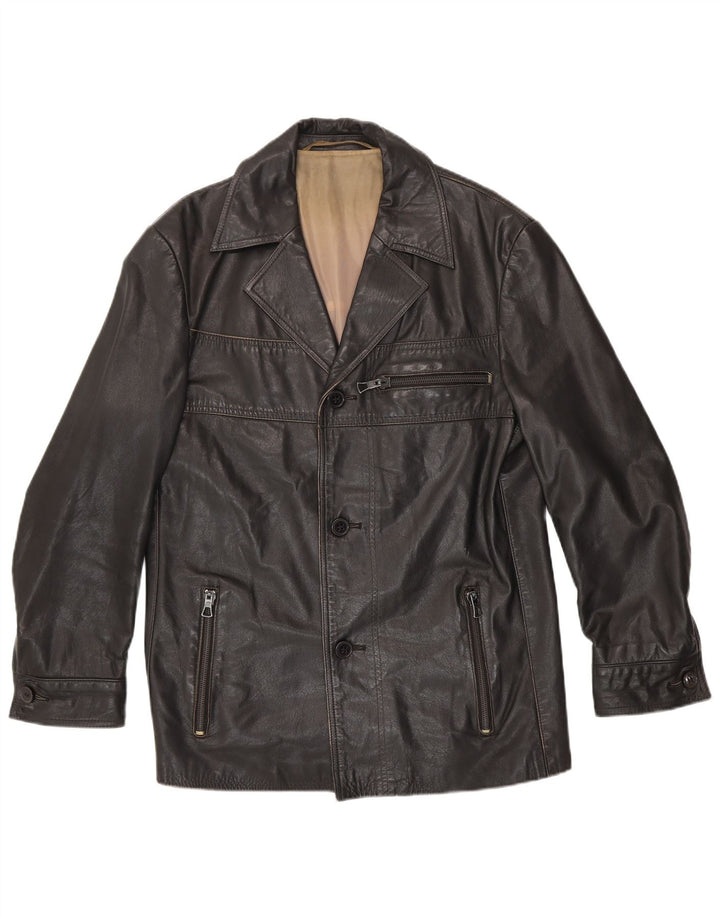 Vintage Ανδρικό Δερμάτινο Μπουφάν UK 38 Medium Black Leather