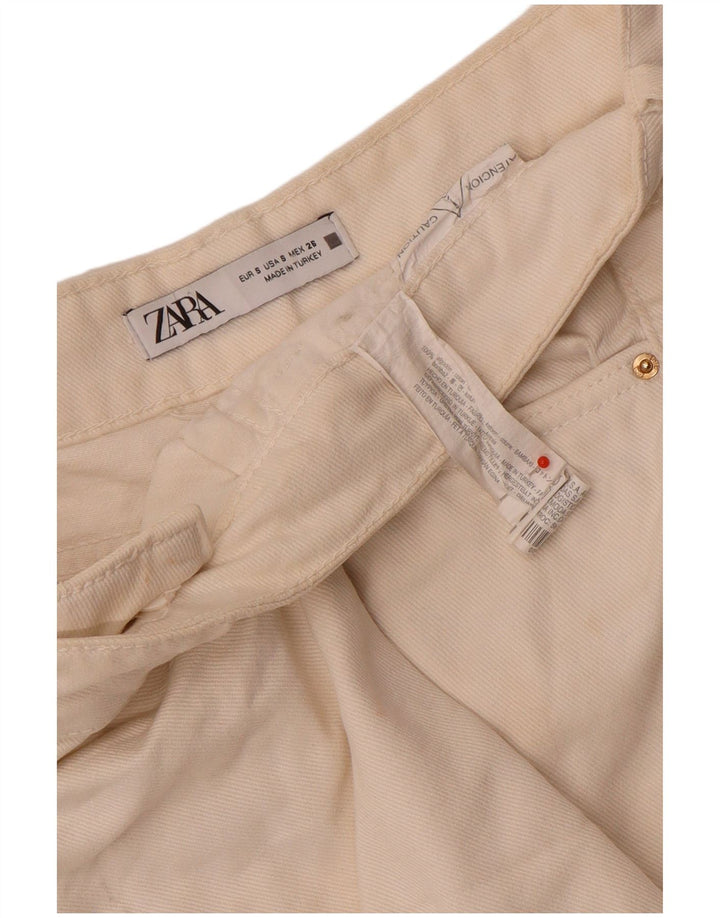 Zara Γυναικείο Τζιν Σορτς Small W26 Λευκό Βαμβακερό