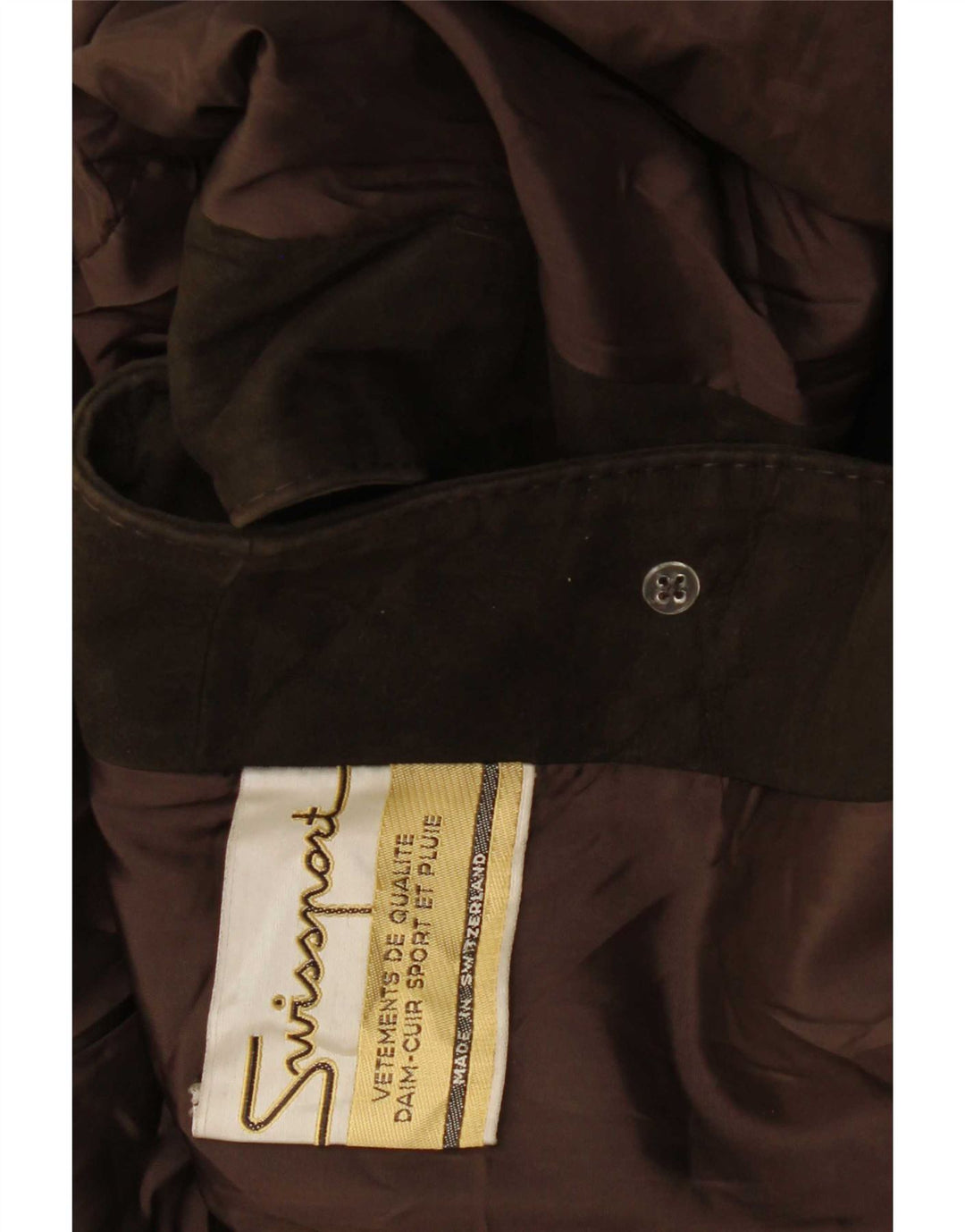 Vintage γυναικείο σουέτ πανωφόρι με 3 κουμπιά UK 14 Medium Khaki
