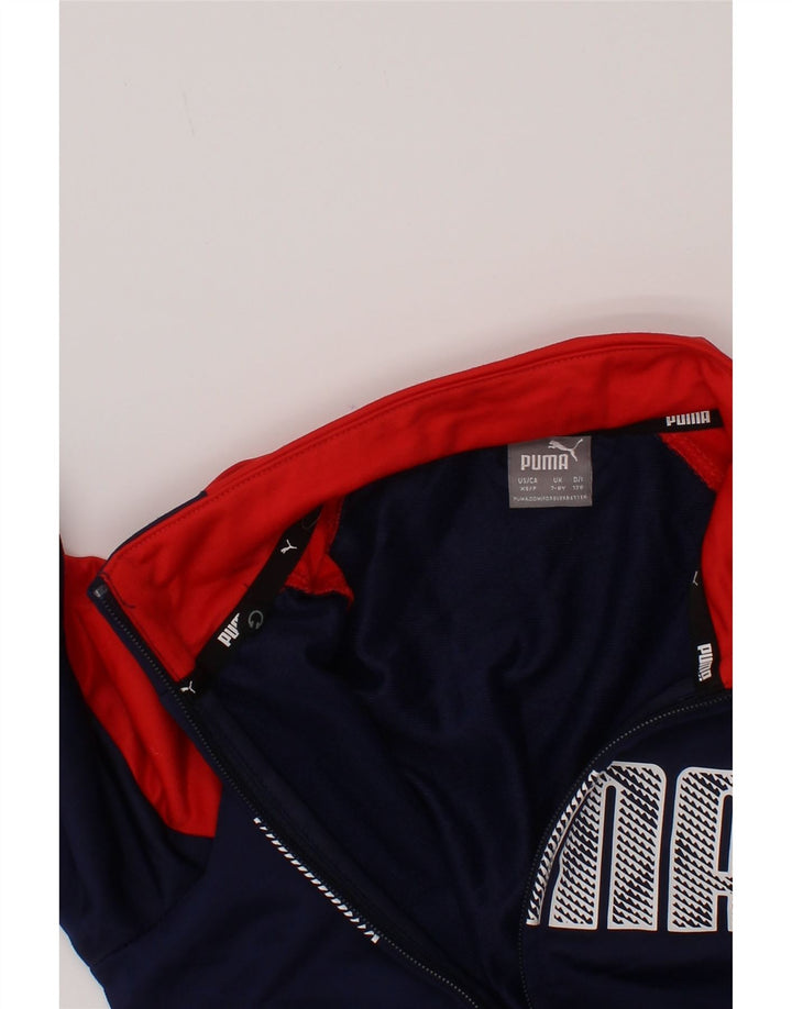 Puma Boys Graphic αθλητική φόρμα Top Jacket 7-8 Years Navy Blue Colourblock