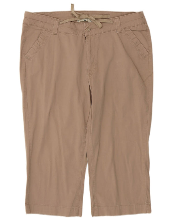 Lee Womens Riders ίσιο παντελόνι Capri US 16 2XL W36 L19 Μπεζ βαμβακερό