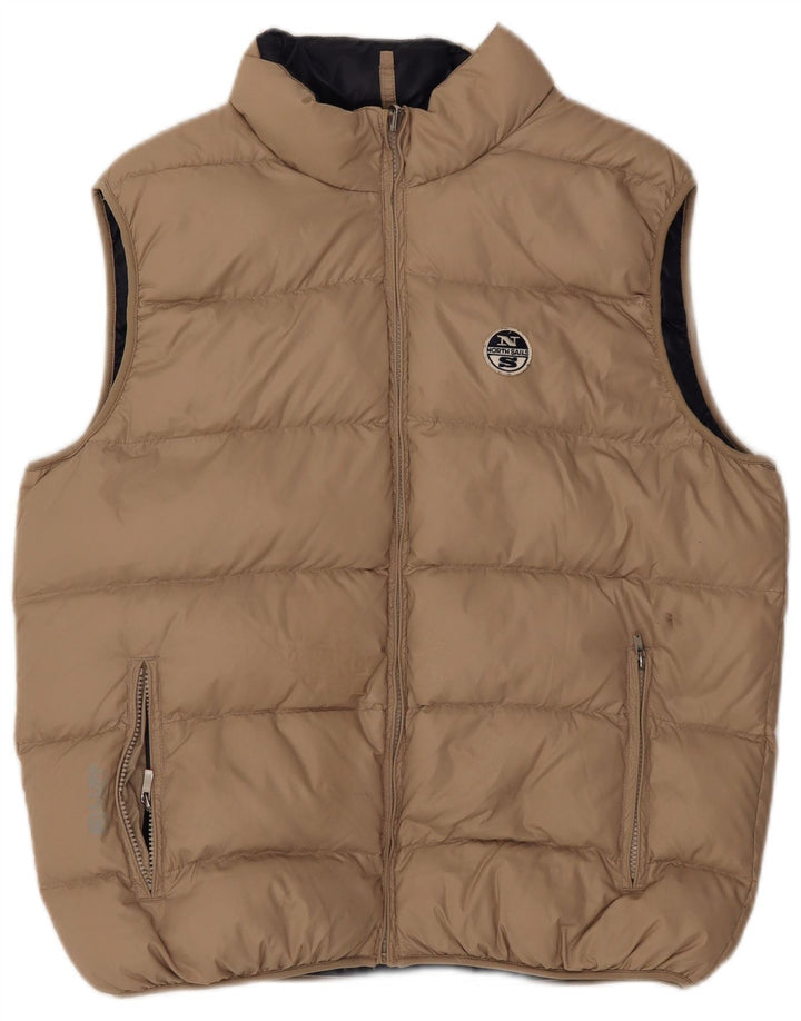 North Sails Ανδρικά αναστρέψιμα padded Gilet UK 40 Large Beige Nylon