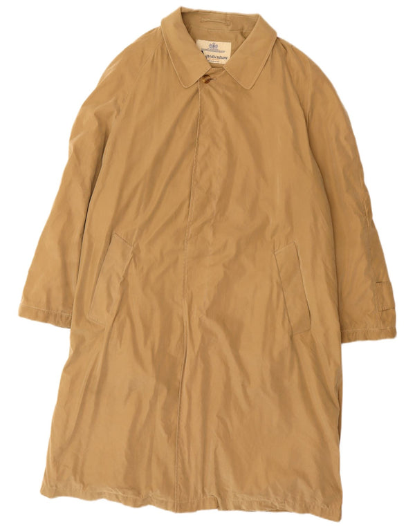 AQUASCUTUM Mens Overcoat UK 40 Large Beige Cotton