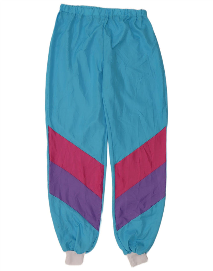 Γυναικεία αθλητική φόρμα VINTAGE Παντελόνι Joggers UK 10 Small Blue Colourblock