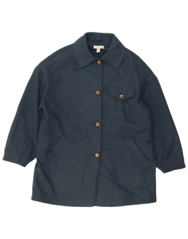 Topshop Γυναικείο Oversized Πανωφόρι UK 10 Small Blue Polyester