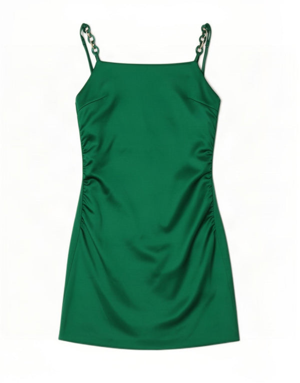 Zara Womens Slip Dress UK 8 Small Green Polyester