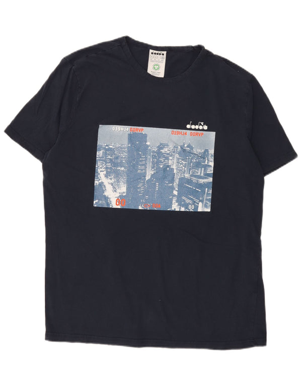 Ανδρικό γραφικό T-Shirt Diadora Top XL Navy Blue Cotton