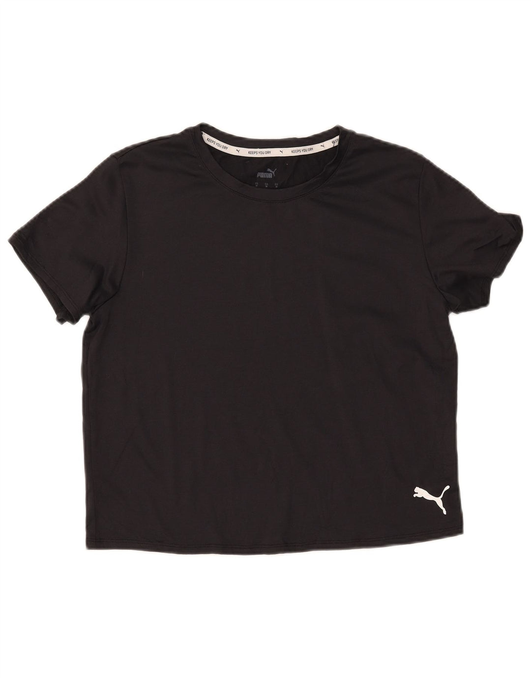 Γυναικείο T-Shirt PUMA Crop Top UK 14 Medium Black