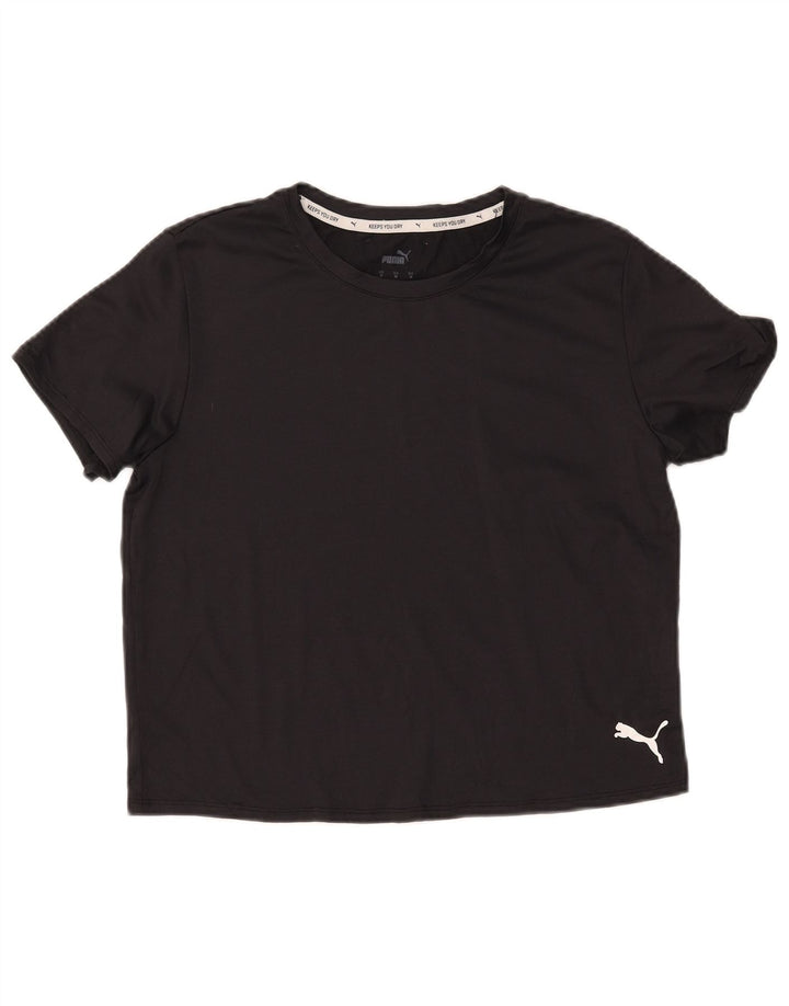 Γυναικείο T-Shirt PUMA Crop Top UK 14 Medium Black