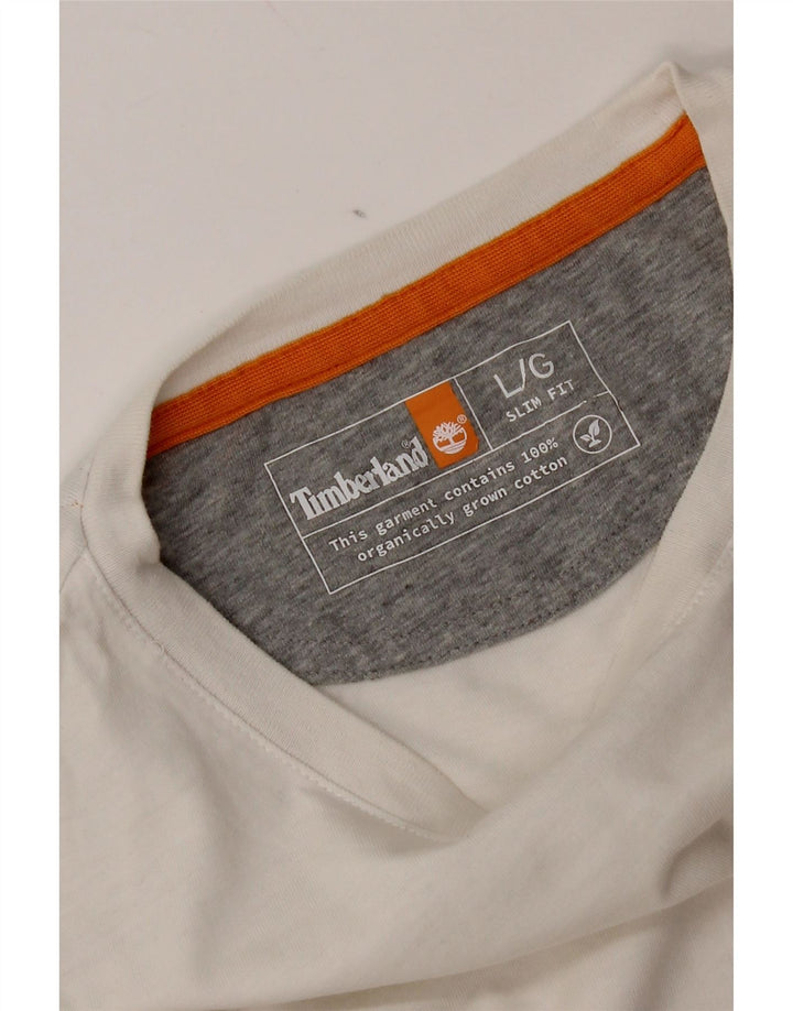 Ανδρικό T-Shirt Timberland Slim Fit Top μεγάλο λευκό βαμβακερό