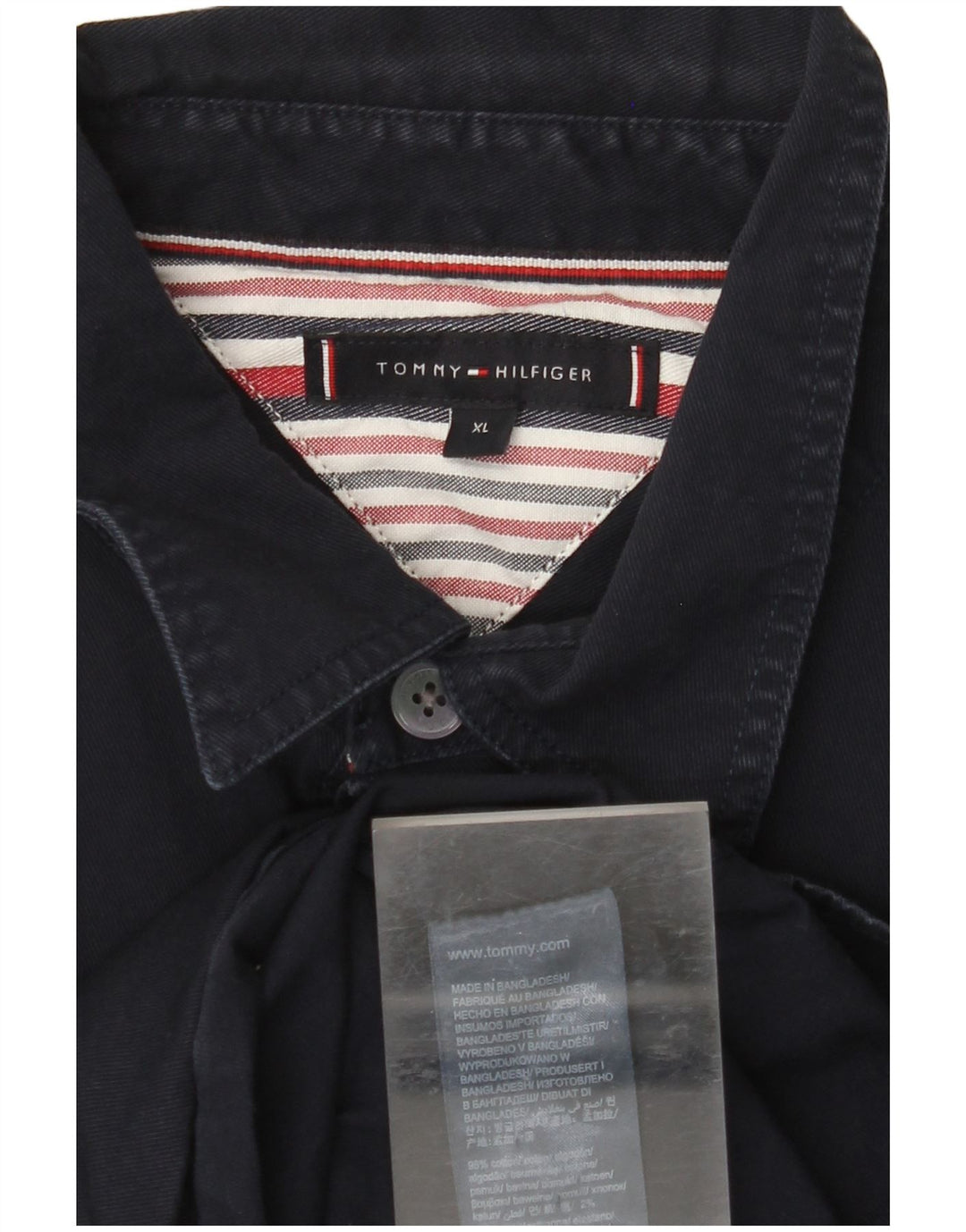 Ανδρικό πουκάμισο TOMMY HILFIGER XL Navy Blue Cotton