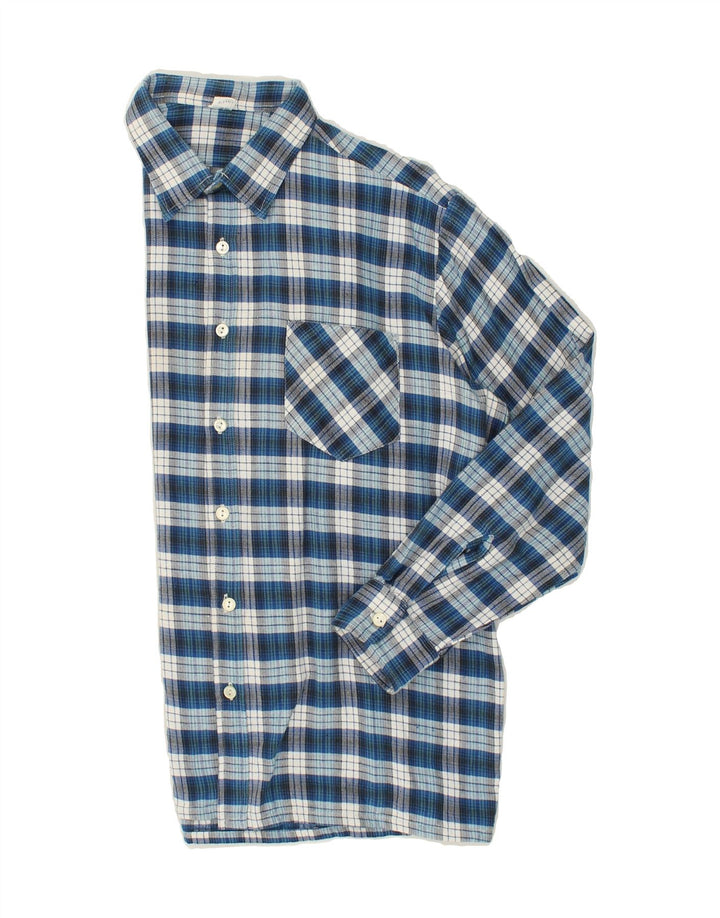 VINTAGE Mens Shirt Large Blue Check Cotton | Vintage Vintage | Thrift | Second-Hand Vintage | Used Clothing | Messina Hembry 