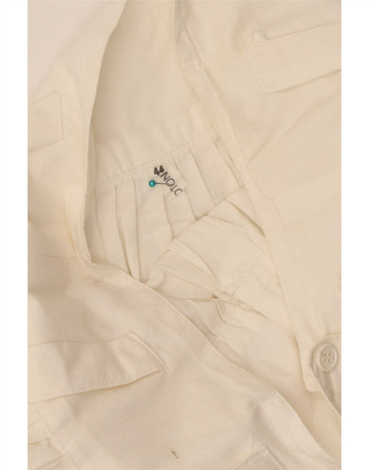 Vintage Γυναικεία Πλισέ Φούστα IT 44 Medium W28 Λευκή Βαμβακερή