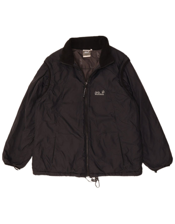 Jack Wolfskin Γυναικείο Μπουφάν Windbreaker UK 18 XL Μαύρο Πολυαμίδιο