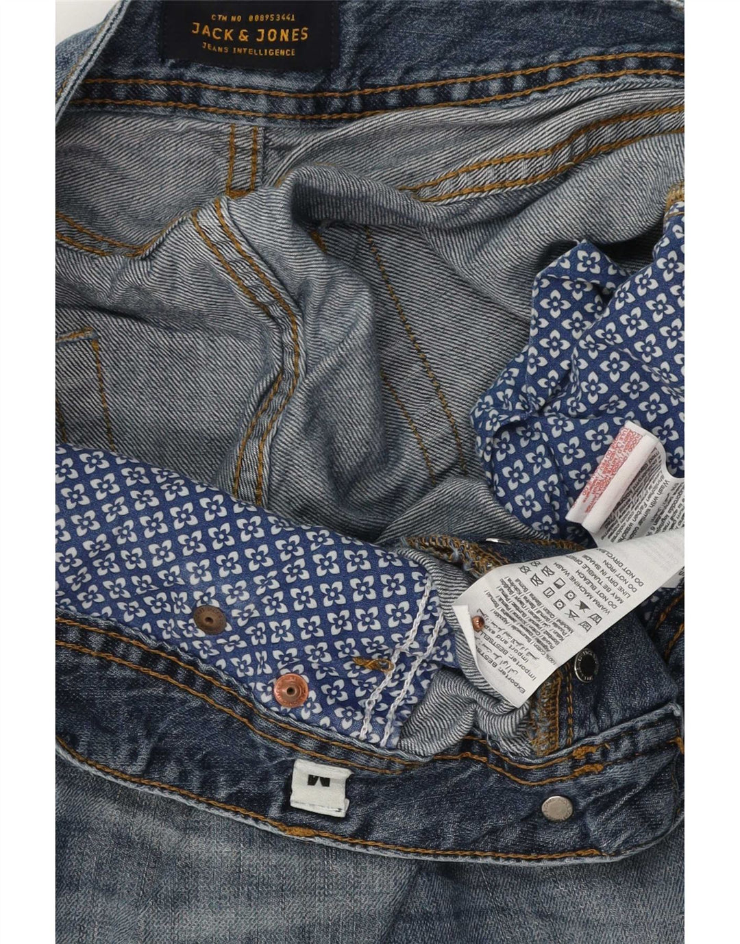 Jack & Jones Ανδρικό τζιν σορτς με κανονική εφαρμογή μεσαίο W32 μπλε βαμβακερό