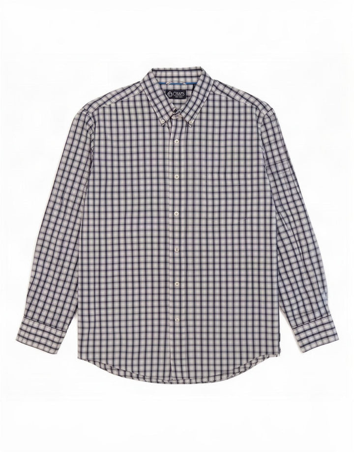 Chaps Ανδρικό πουκάμισο XL Navy Blue Check Cotton